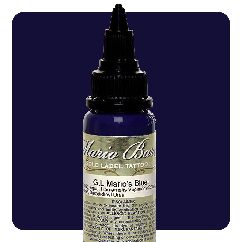 Mario's Blue Mario Barth Gold Label — Intenze Tattoo Ink — 1oz Bottle - Ultimate Tattoo Supply