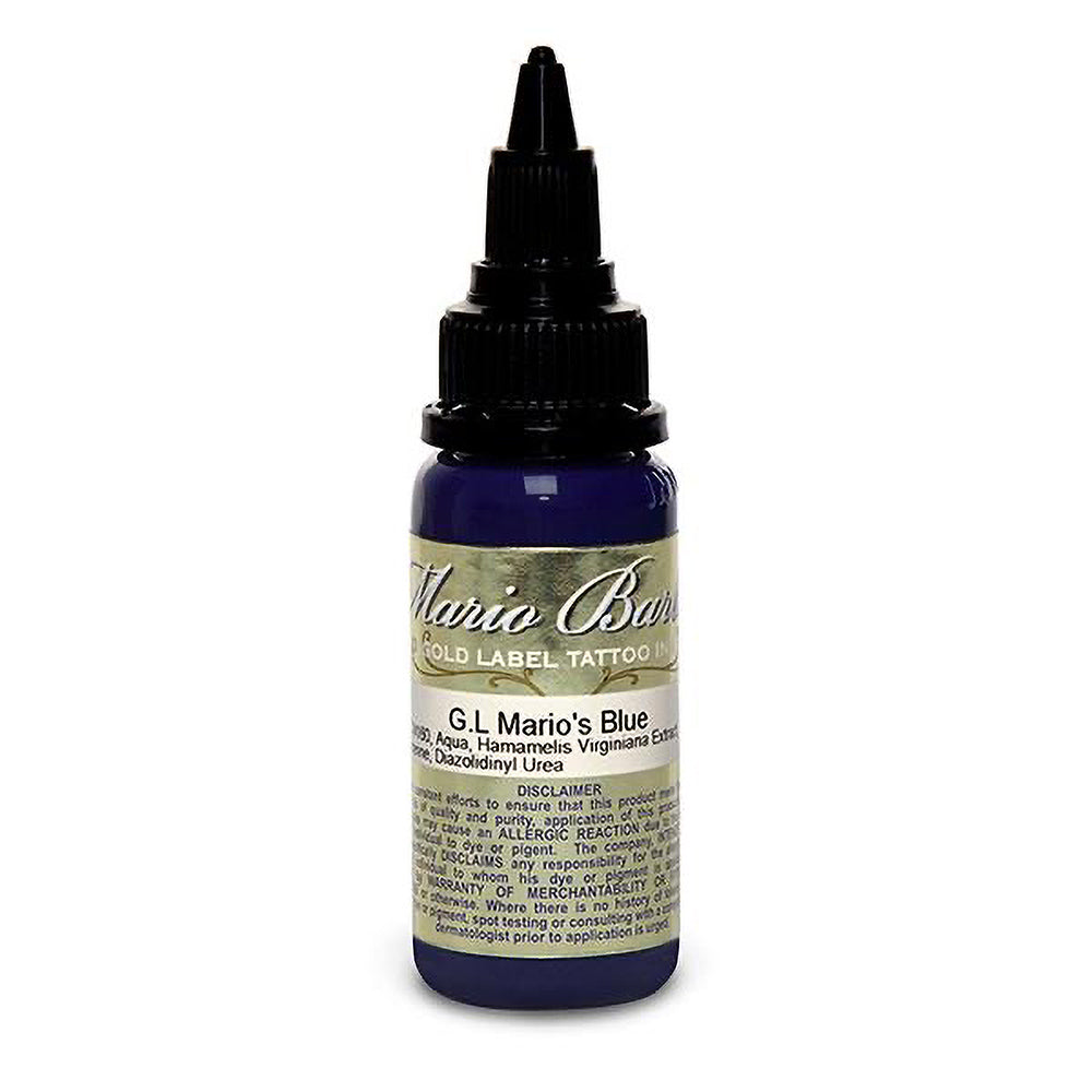 Mario's Blue Mario Barth Gold Label — Intenze Tattoo Ink — 1oz Bottle - Ultimate Tattoo Supply