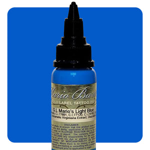 Mario's Light Blue Mario Barth Gold Label — Intenze Tattoo Ink — 1oz Bottle - Ultimate Tattoo Supply