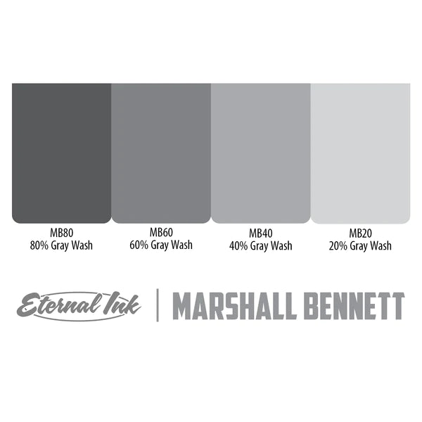 Eternal Tattoo Ink - Marshall Bennett Gray Wash Set of 4 - Ultimate Tattoo Supply