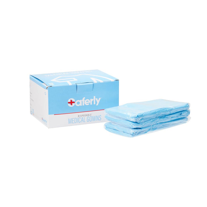 Saferly Disposable Blue Medical Gowns — Box of 10 - Ultimate Tattoo Supply