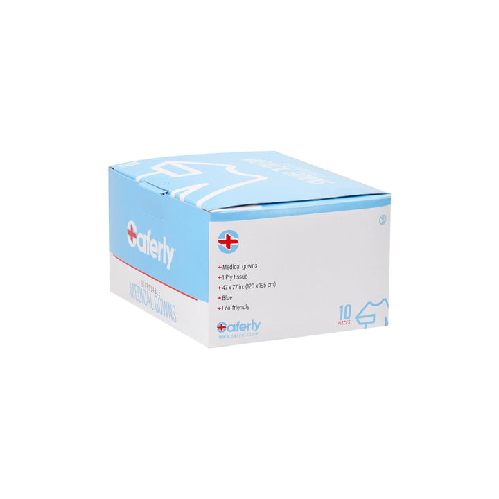 Saferly Disposable Blue Medical Gowns — Box of 10 - Ultimate Tattoo Supply