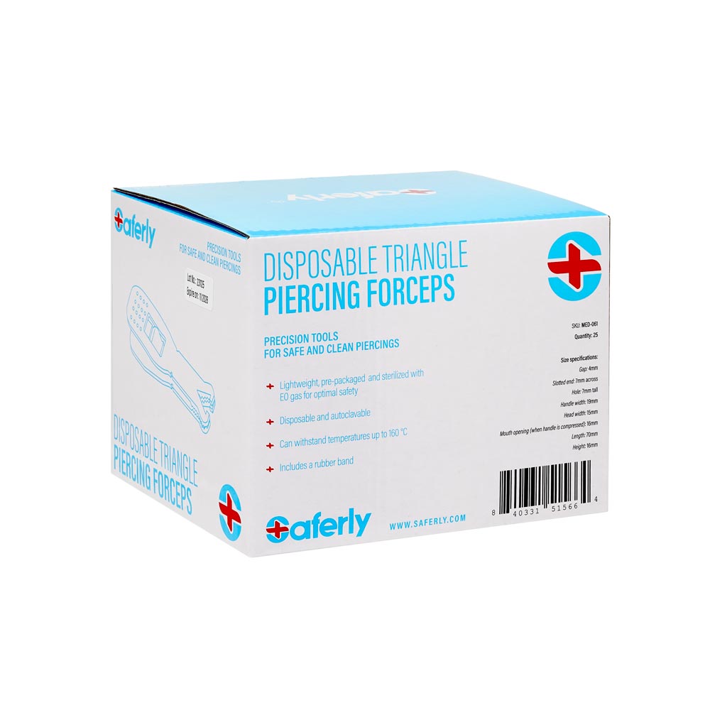Saferly Triangle Disposable Piercing Forceps - Ultimate Tattoo Supply