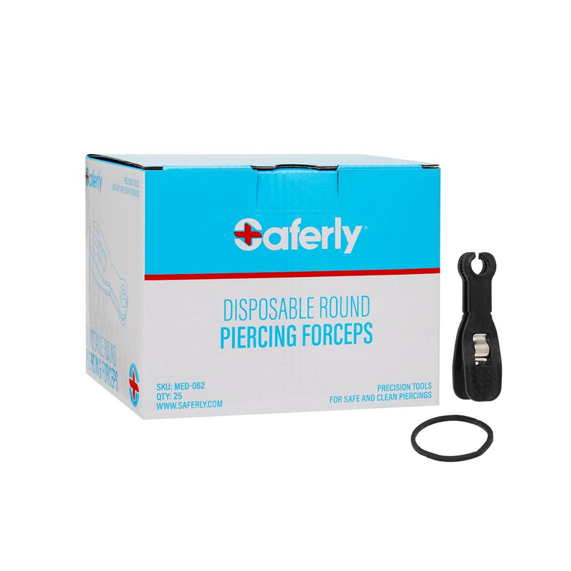 Saferly Disposable Round Piercing Forceps - Ultimate Tattoo Supply