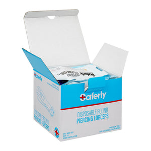 Saferly Disposable Round Piercing Forceps - Ultimate Tattoo Supply