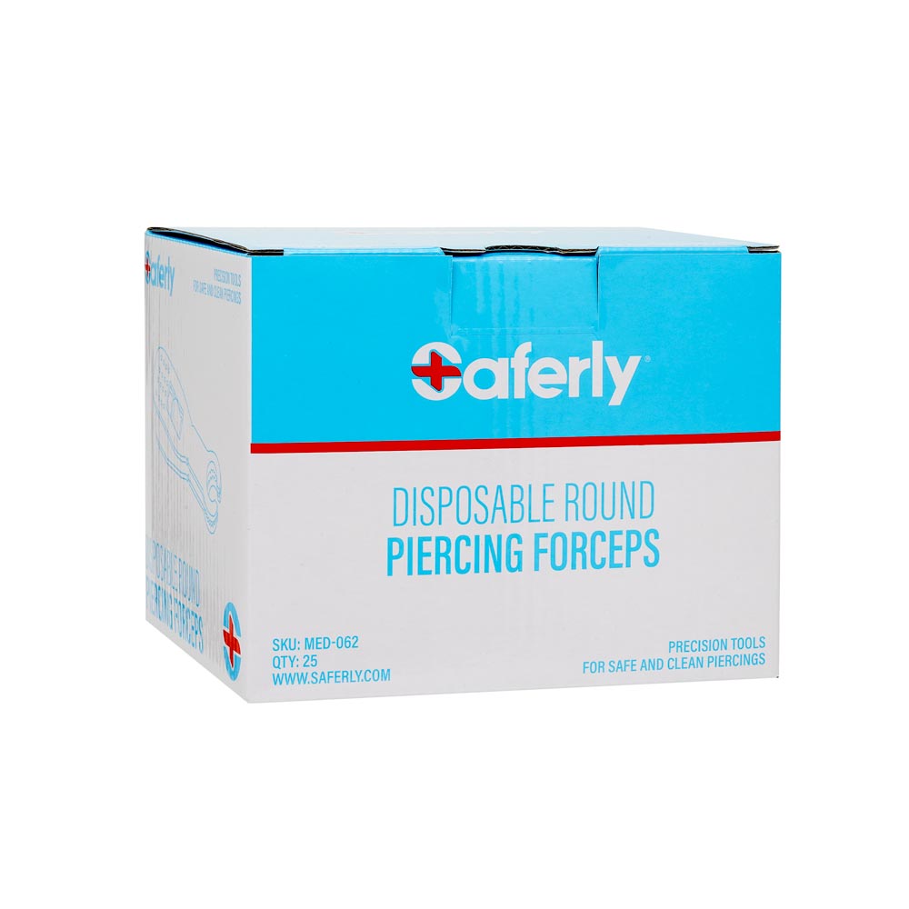 Saferly Disposable Round Piercing Forceps - Ultimate Tattoo Supply