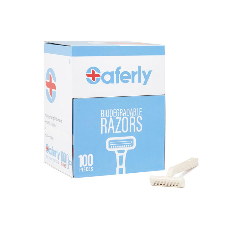 Saferly Stainless Steel Biodegradable Skin Prep Razors - 100/bx - Ultimate Tattoo Supply