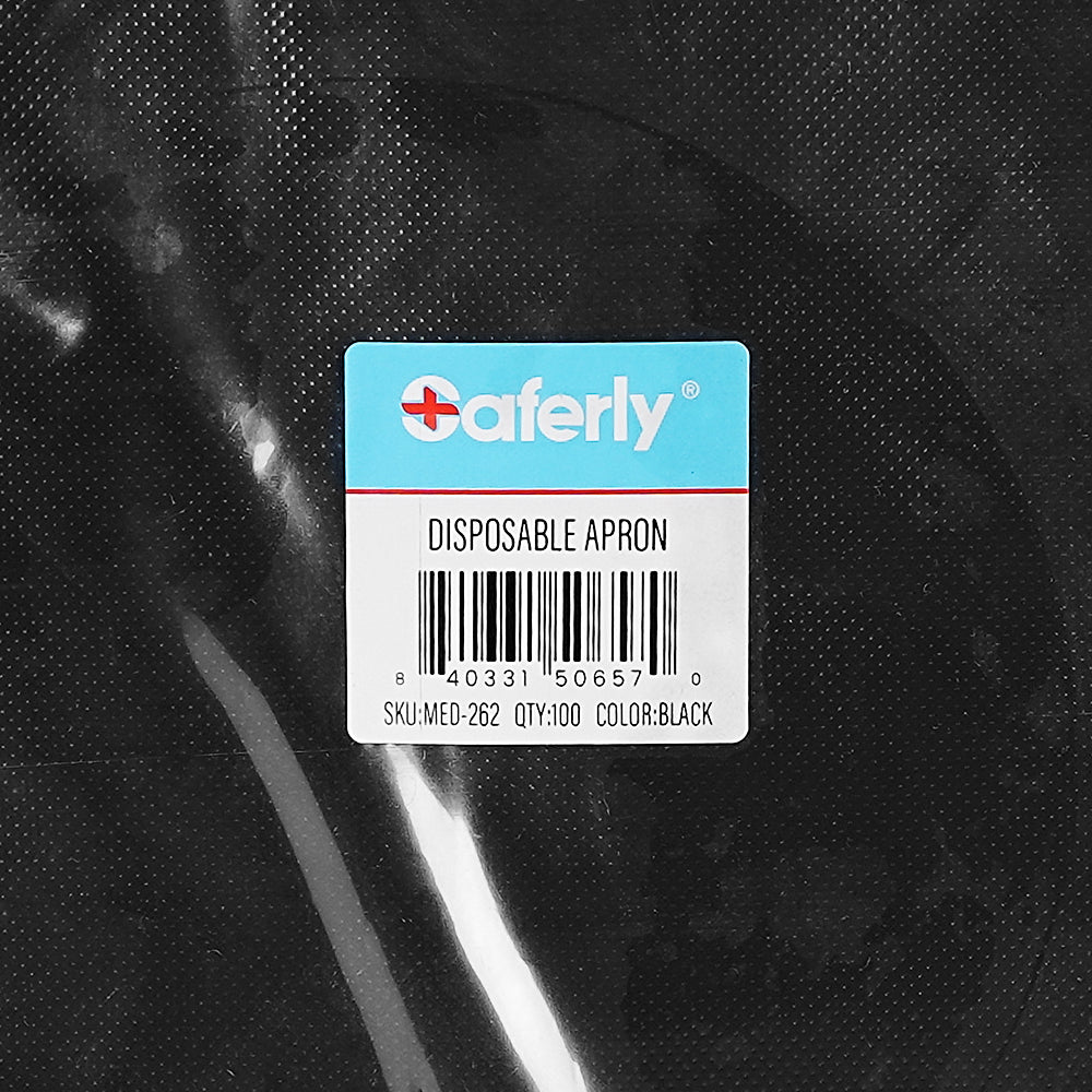 Saferly Disposable Black Aprons — Pack of 100 - Ultimate Tattoo Supply