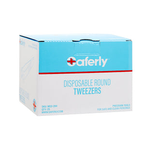 Saferly Medical Sterilized Round Tweezers - Single or Case of 25 - Ultimate Tattoo Supply