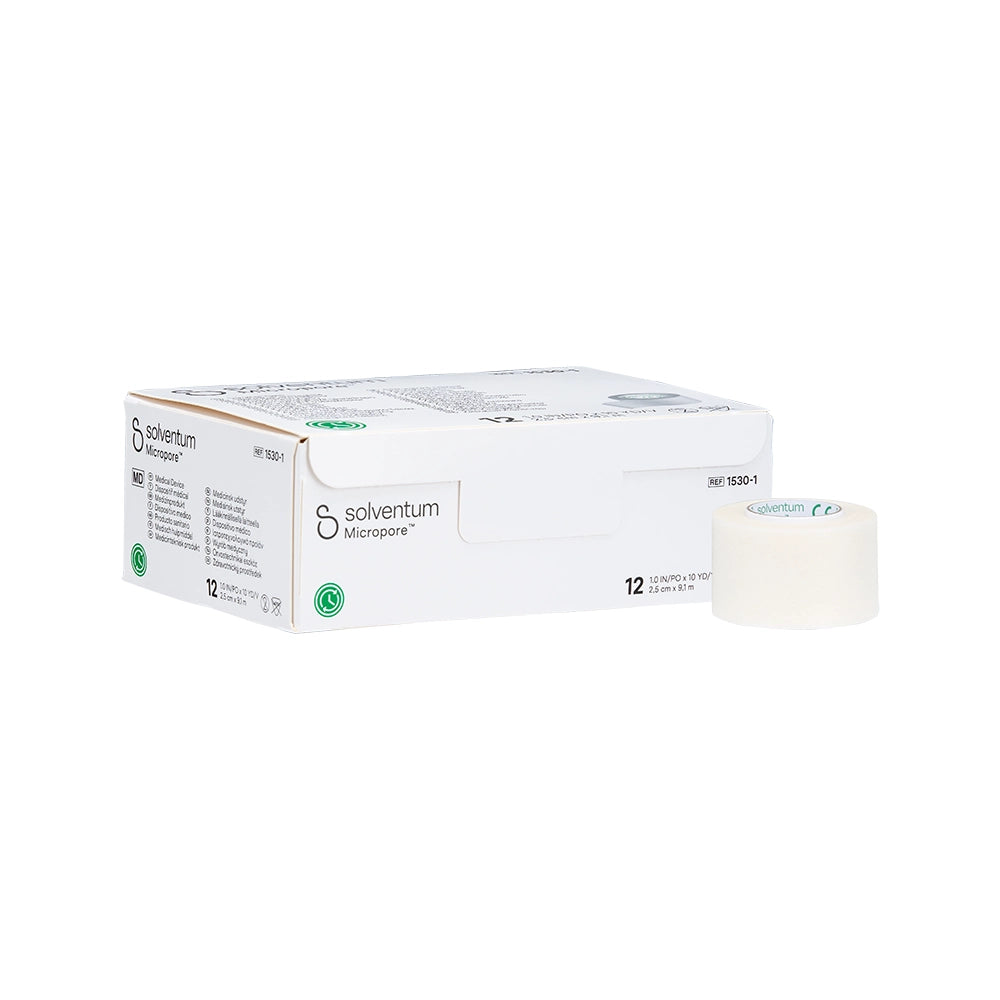 3M Micropore (Paper) Surgical Tape – 1" — Single or Case of 12 Case of 12