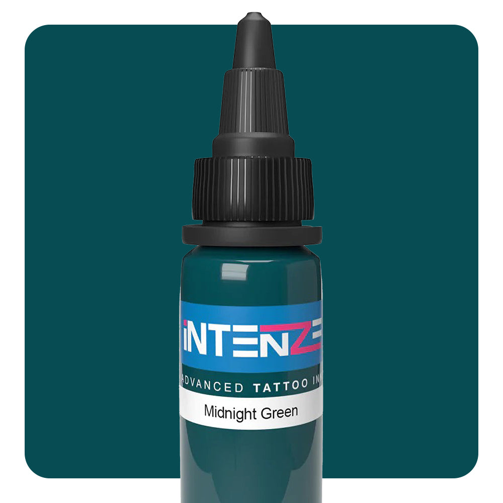 Midnight Green — Intenze Tattoo Ink — Pick Size - Ultimate Tattoo Supply