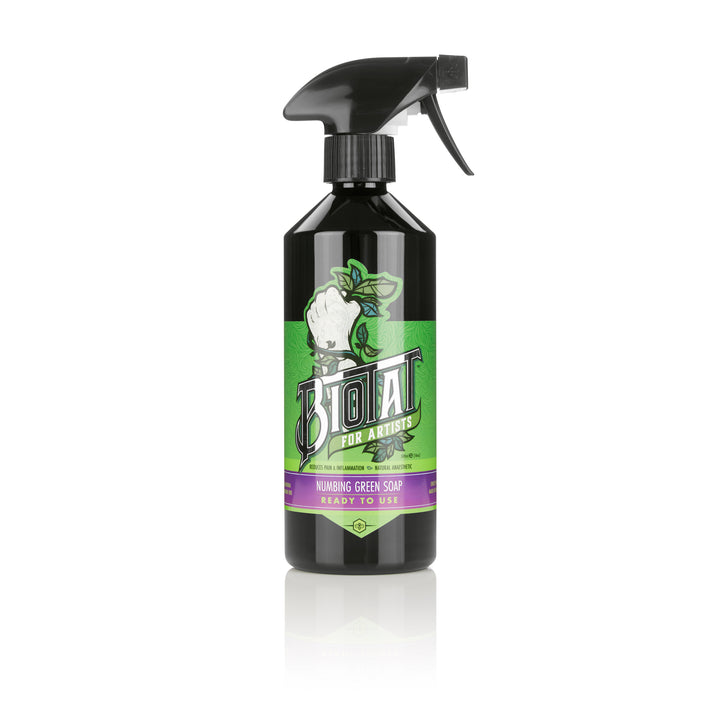 Biotat Numbing Green Soap — Ready to Use — 16oz Spray Bottle - Ultimate Tattoo Supply