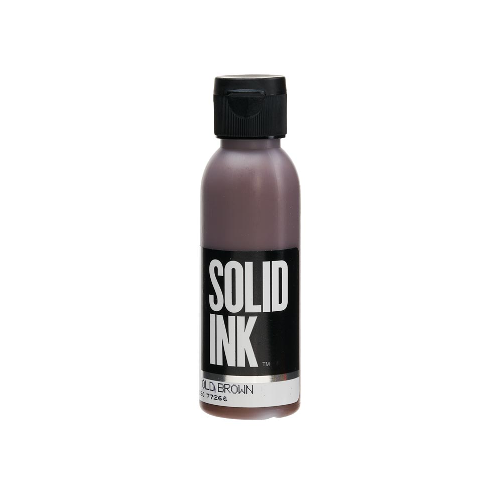 Solid Ink "Old Pigments" — 2oz Bottle — Old Brown - Ultimate Tattoo Supply