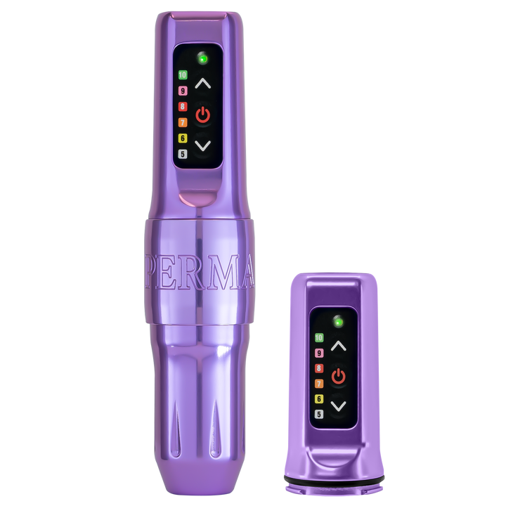 Perma Pen Signature PMU Machine — Lavender — 1 or 2 Battery Pack - Ultimate Tattoo SupplyPerma Pen Signature Wireless PMU Machine with 2 Batteries