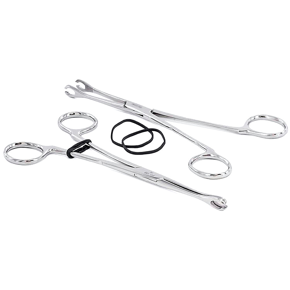 Mini Forester (Sponge) 6.5" Slotted Steel Forceps with 2 Indents and No Lock - Painful Pleasures