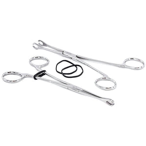 Mini Forester (Sponge) 6.5" Slotted Steel Forceps with 2 Indents and No Lock - Painful Pleasures