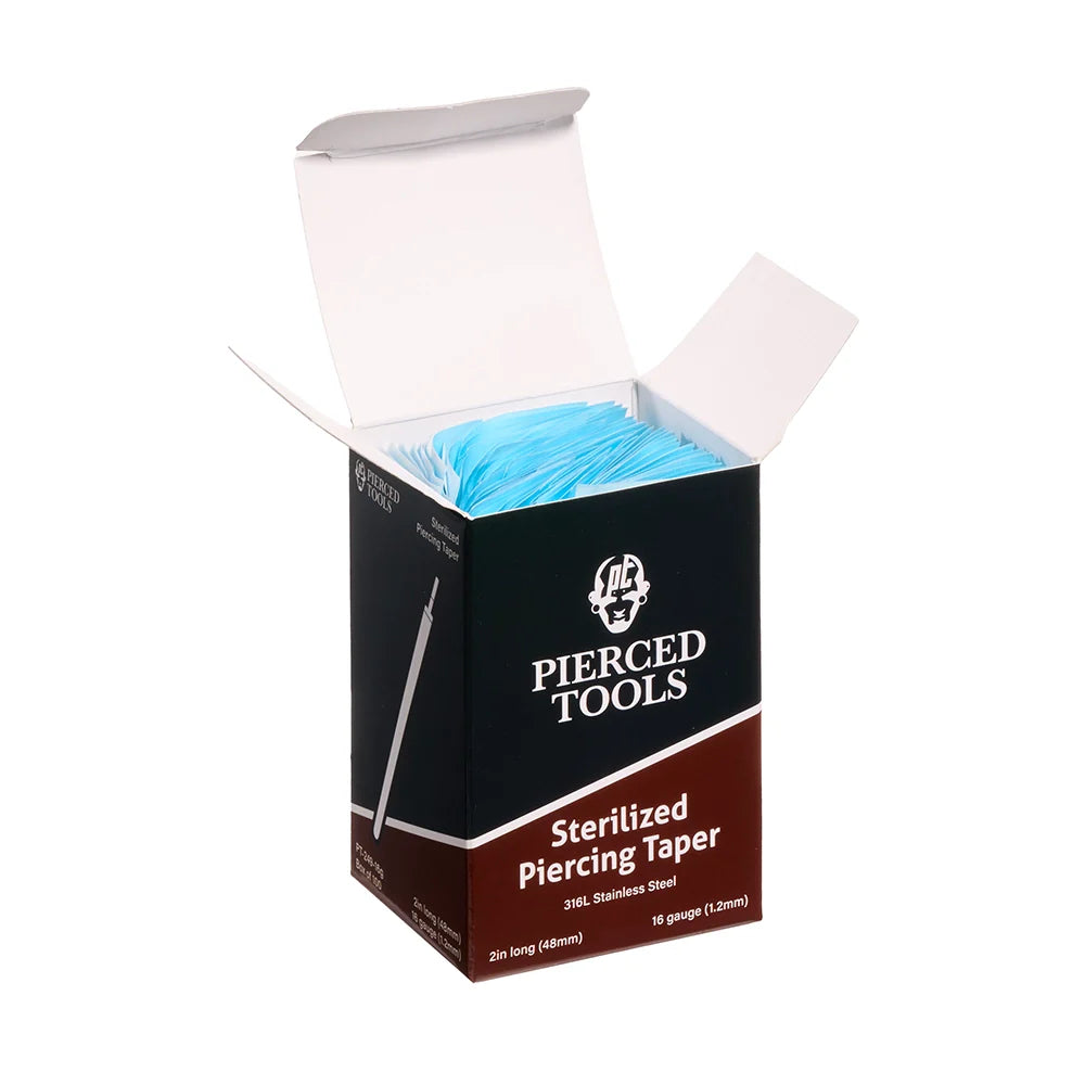 2” Sterilized Piercing Tapers for 16g or 18g Internally Threaded or Threadless Jewelry — Box of 100 - Painful Pleasures