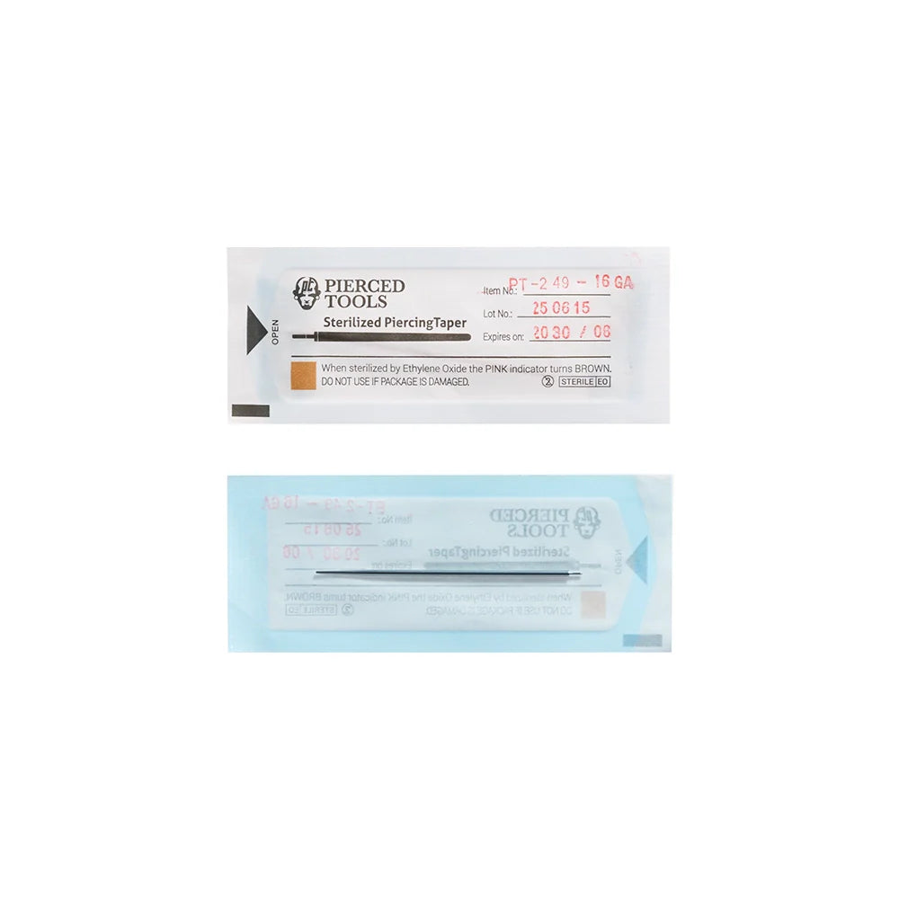 2” Sterilized Piercing Tapers for 16g or 18g Internally Threaded or Threadless Jewelry — Box of 100 - Painful Pleasures