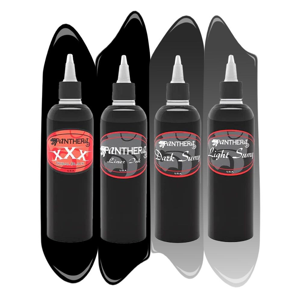 4 Bottle Set — Panthera Tattoo Ink — Set of 4 5oz Bottles - Ultimate Tattoo Supply