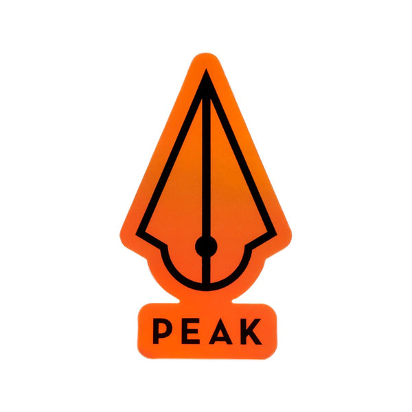 Peak Holographic Orange Die-Cut Sticker — Pricer Per 1 or Pack of 50