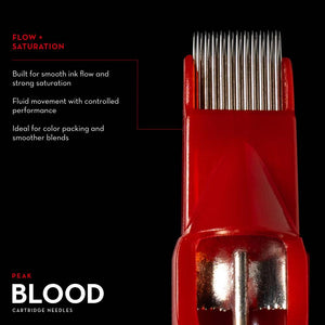 Peak Needles — Blood — Box of 20 Cartridge Tattoo Needles