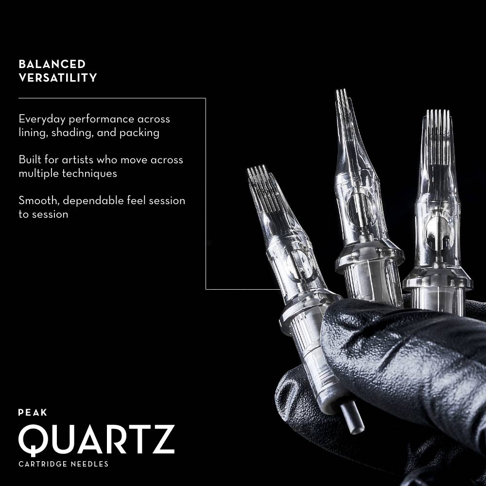 Peak Quartz Needle Cartridges — #12 Round Liners Long Taper — Box of 20