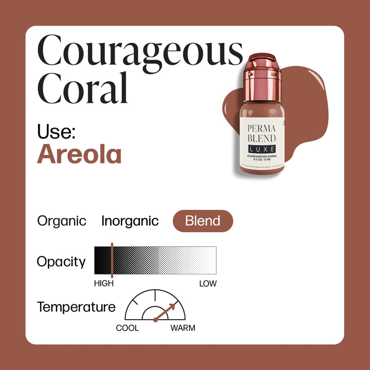 Courageous Coral — Luxe Vicky Martin — 1/2oz Bottle Coral - Ultimate Tattoo Supply