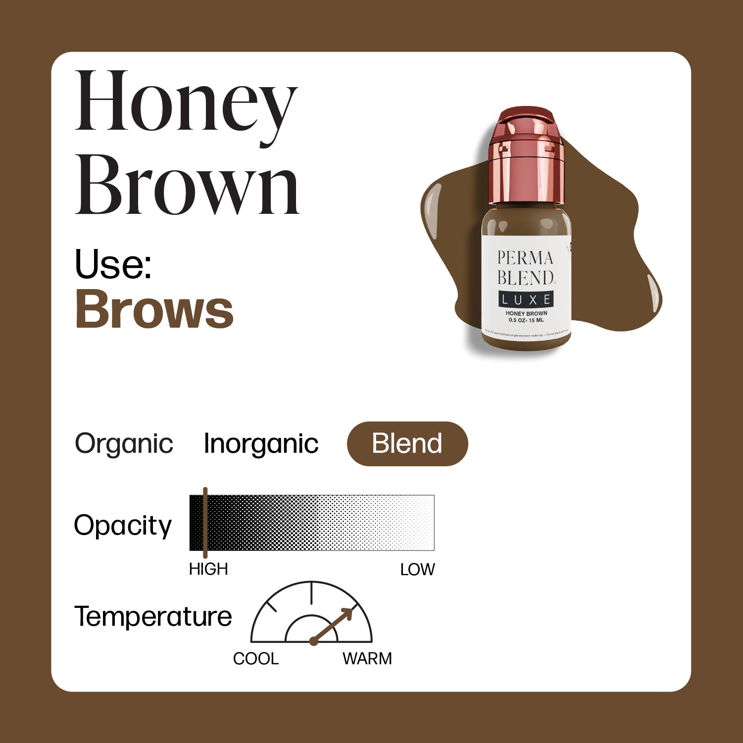 Perma Blend LUXE Honey Brown — 1/2 oz Bottle - Ultimate Tattoo Supply