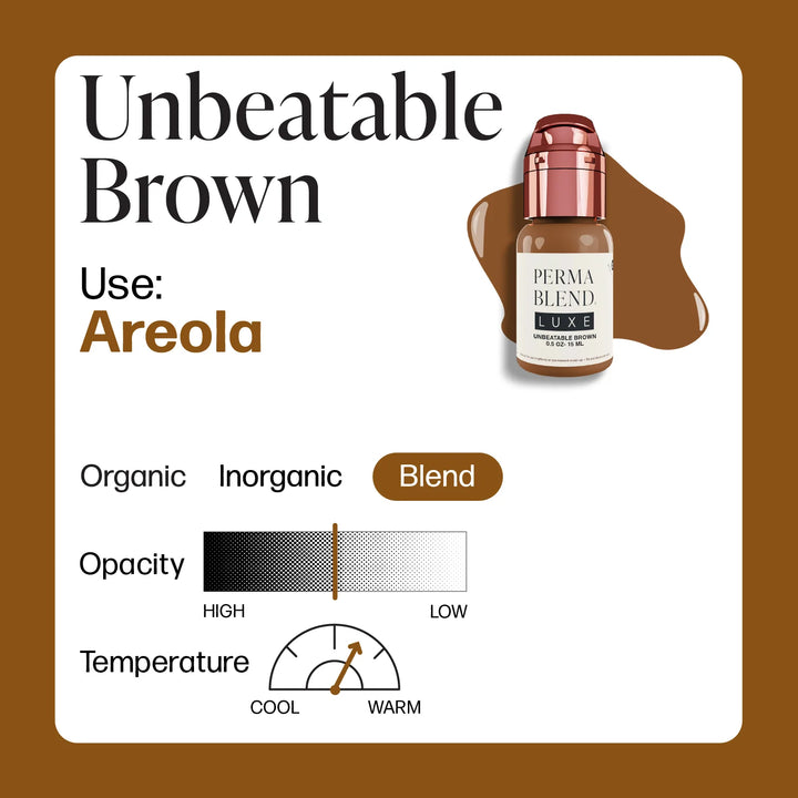 Unbeatable Brown — Luxe Vicky Martin — 1/2oz Bottle - Ultimate Tattoo SupplyUnbeatable Brown — Luxe Vicky Martin — 1/2oz Bottle