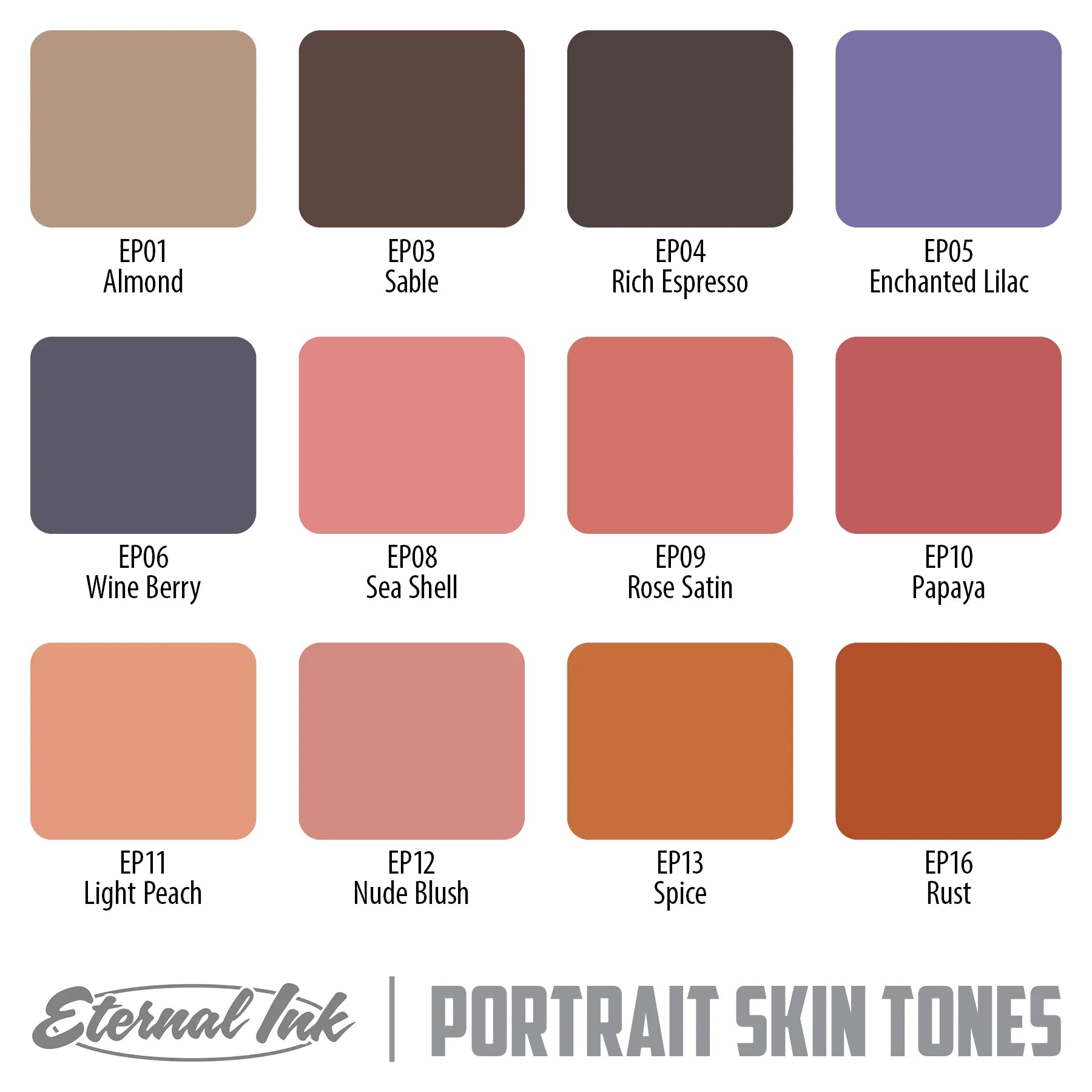 Eternal Tattoo Ink - Portrait Skin Tone Color Set - Ultimate Tattoo Supply