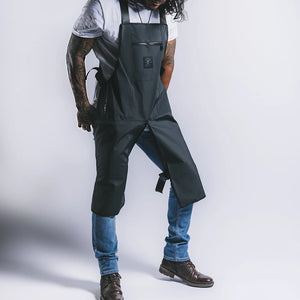 Knife & Flag Non-Porous Split Leg Apron — Black - Ultimate Tattoo Supply