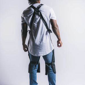 Knife & Flag Non-Porous Split Leg Apron — Black - Ultimate Tattoo Supply