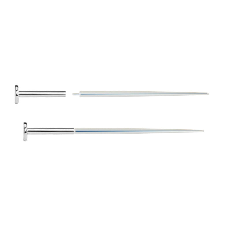 1" Stainless Steel Pin Taper for 16g Internally Threaded or Threadless Jewelry - Painful Pleasures