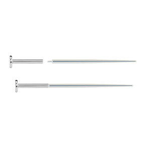 1" Stainless Steel Pin Taper for 16g Internally Threaded or Threadless Jewelry - Painful Pleasures