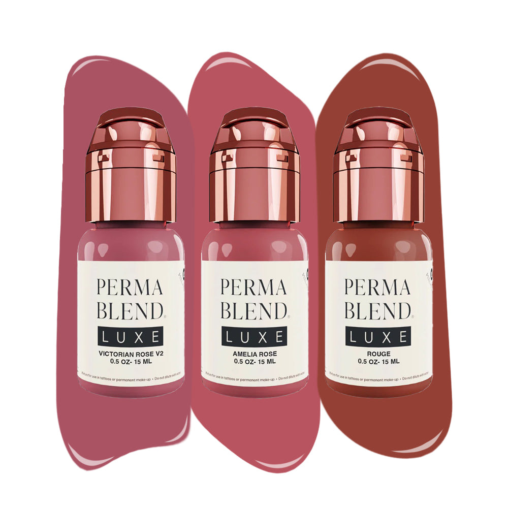 Rose Lip Mini Set — Perma Blend Luxe — 3 1/2oz Bottles - Ultimate Tattoo Supply