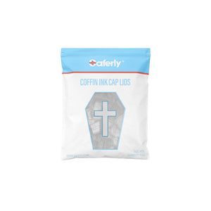 Saferly Coffin Ink Cap Lids — #25 — Bag of 200 — Pick Color - Ultimate Tattoo Supply
