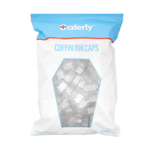 Saferly Coffin Ink Caps — #25 — Bag of 200 — Pick Color - Ultimate Tattoo Supply