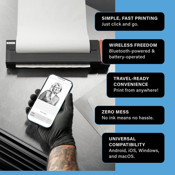 Saferly Bluetooth Stencil Printer - Ultimate Tattoo Supply