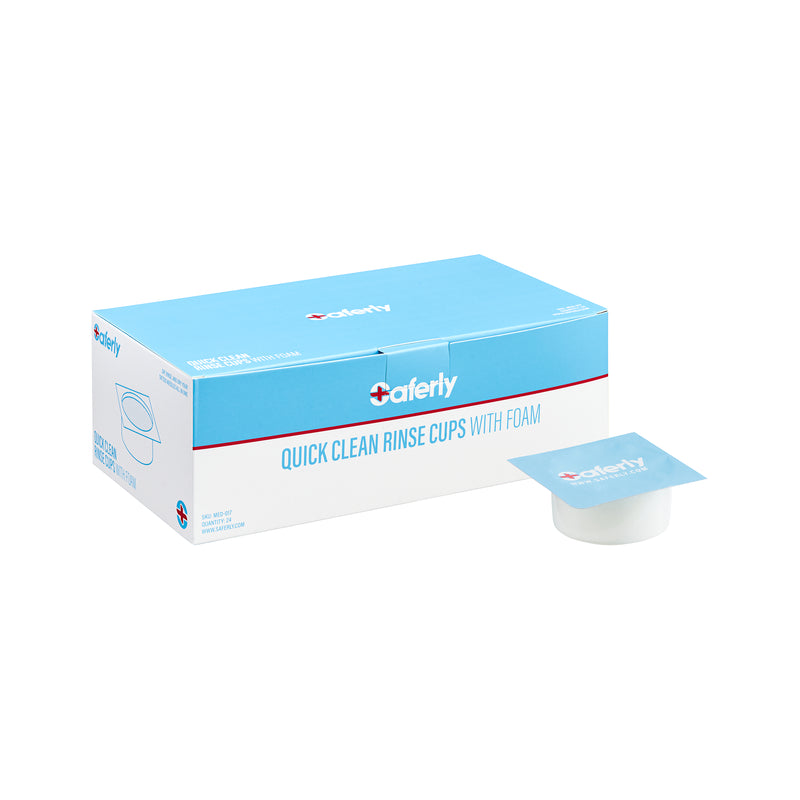 Saferly Rinse Caps with Foam — Box of 24