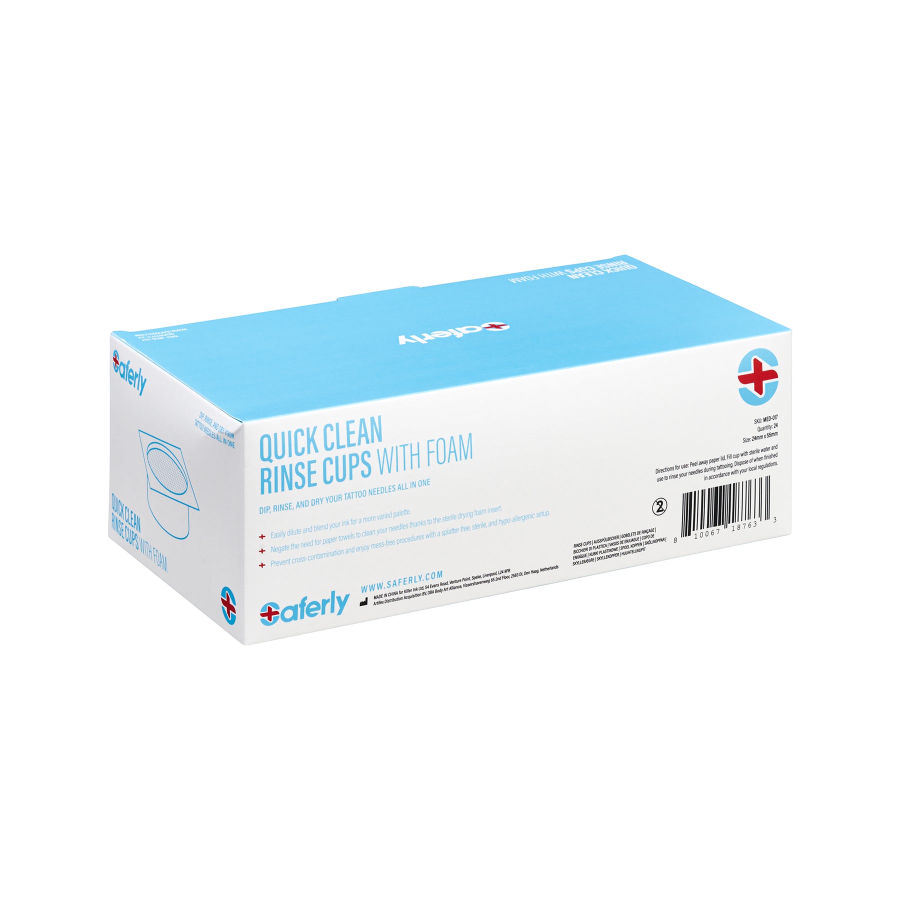 Saferly Rinse Caps with Foam — Box of 24