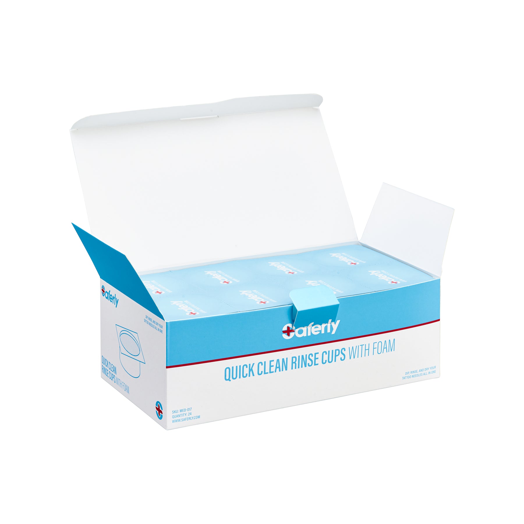 Saferly Rinse Caps with Foam — Box of 24