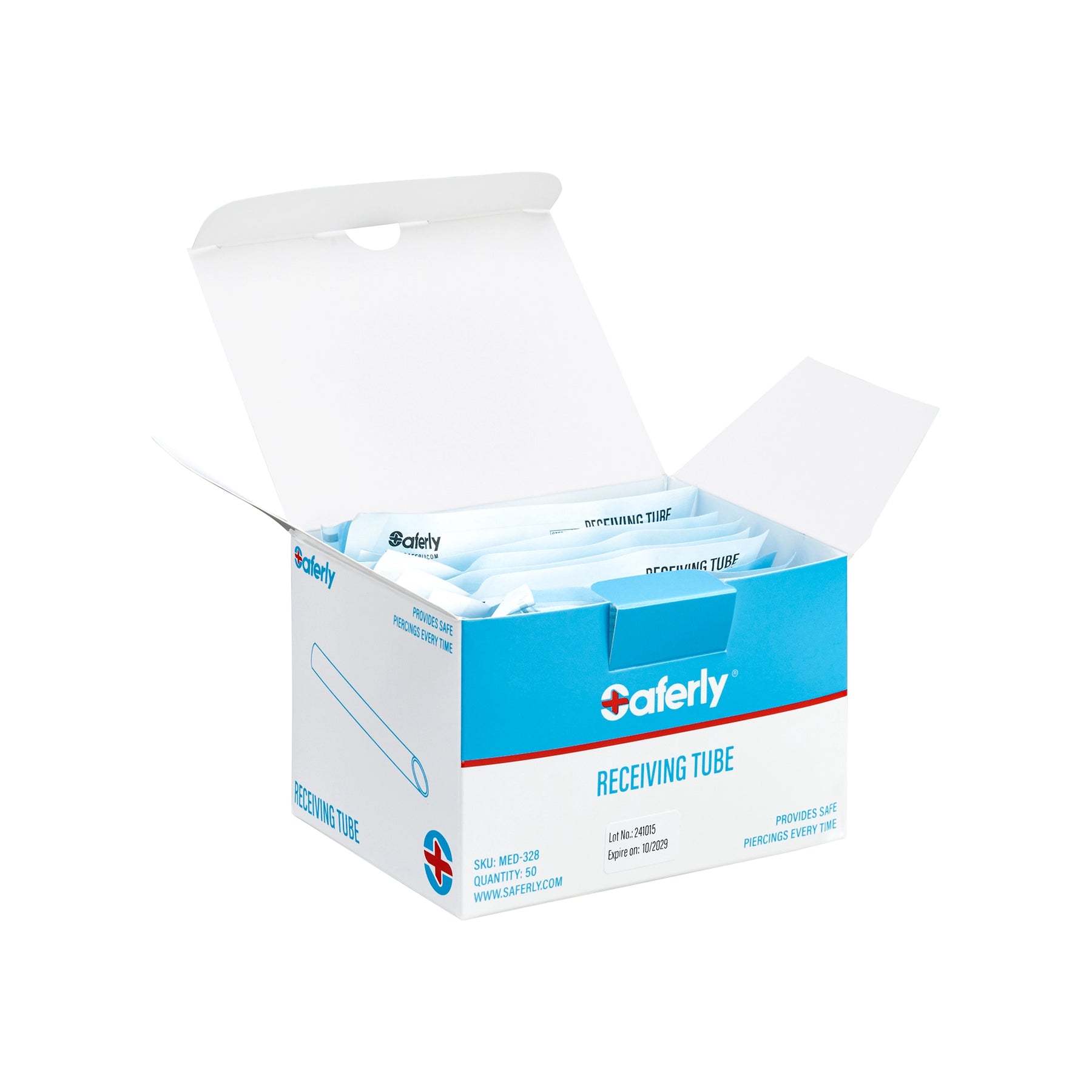 Saferly Plastic Disposable 0g Receiving Tubes — Box of 50