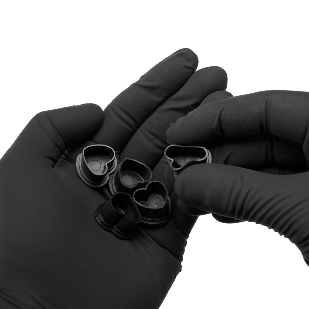 Saferly Heart Silicone Ink Caps — Pick Size and Color — Bag of 500 - Ultimate Tattoo Supply