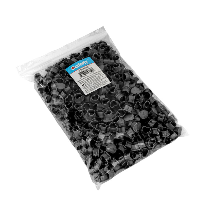 Saferly Heart Silicone Ink Caps — Pick Size and Color — Bag of 500 - Ultimate Tattoo SupplySaferly Heart Silicone Ink Caps — Pick Size and Color — Bag of 500