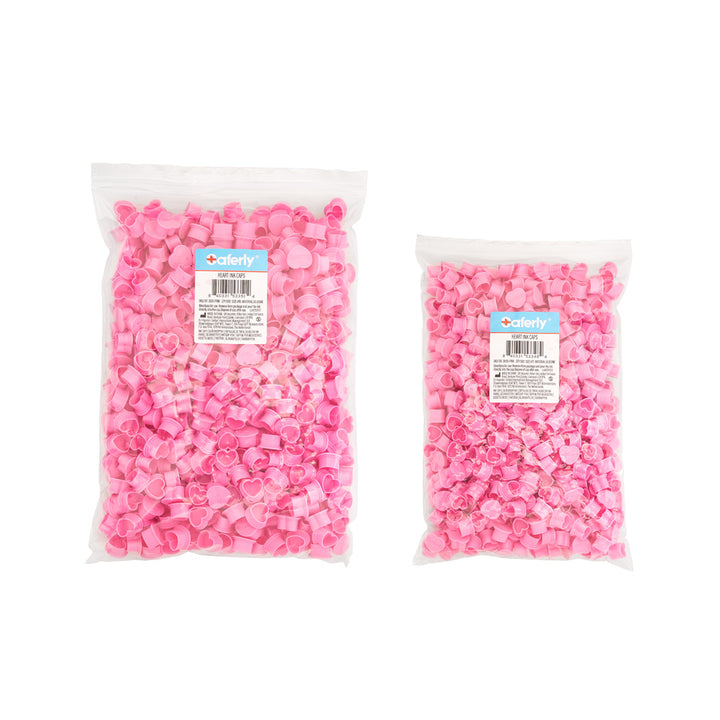 Saferly Heart Silicone Ink Caps — Pick Size and Color — Bag of 500 - Ultimate Tattoo SupplySaferly Heart Silicone Ink Caps — Pick Size and Color — Bag of 500