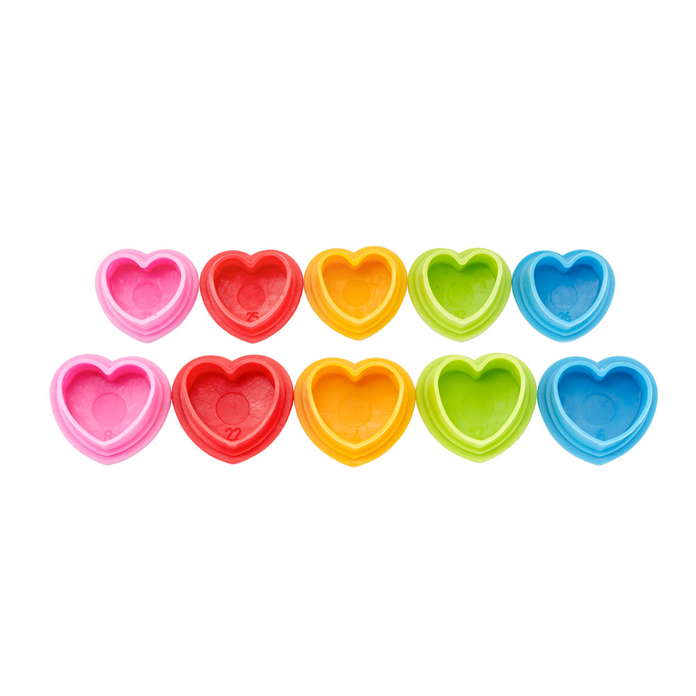 Saferly Heart Silicone Ink Caps — Pick Size and Color — Bag of 500 - Ultimate Tattoo Supply