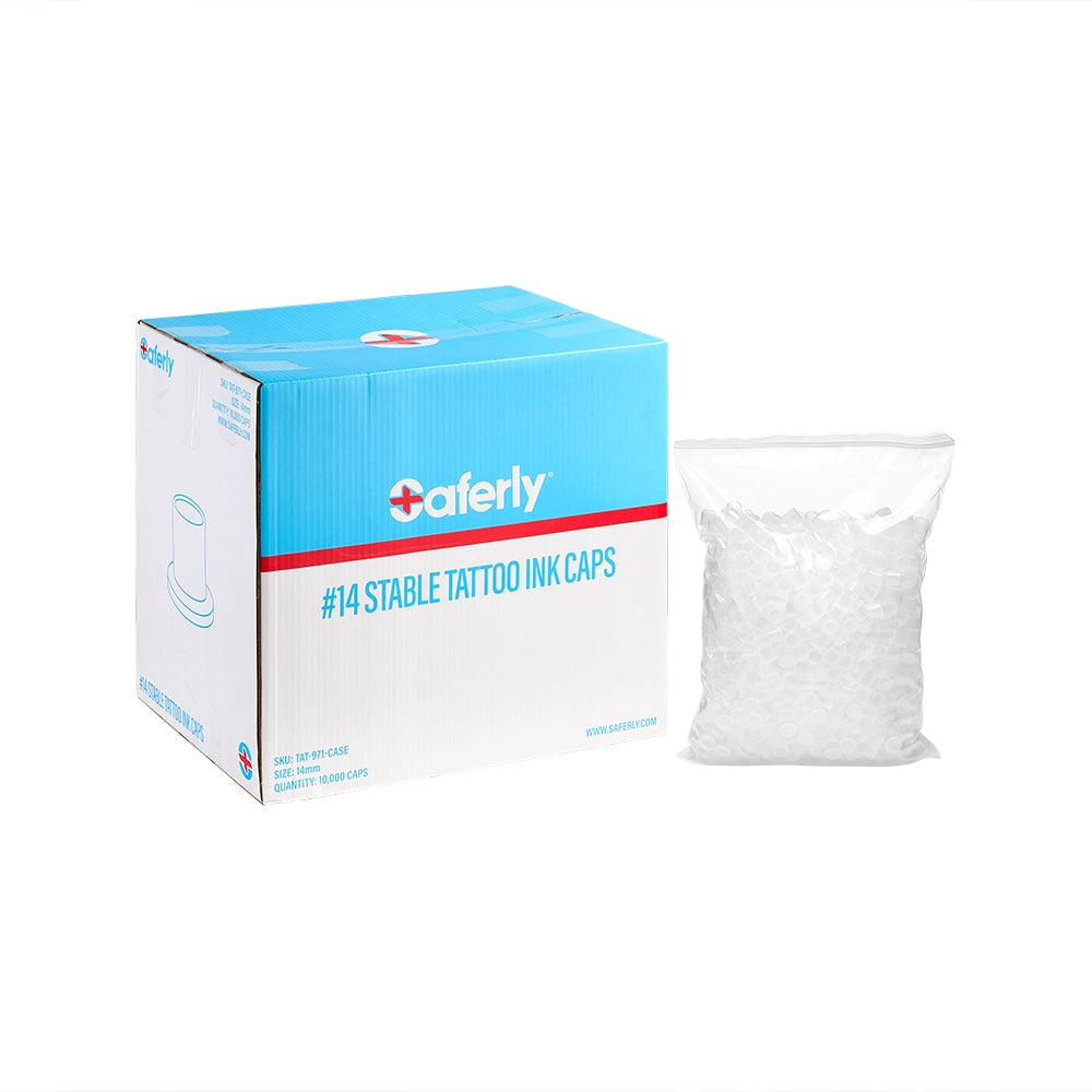 Saferly Ink Caps — Pick Size — Price Per Case - Ultimate Tattoo Supply