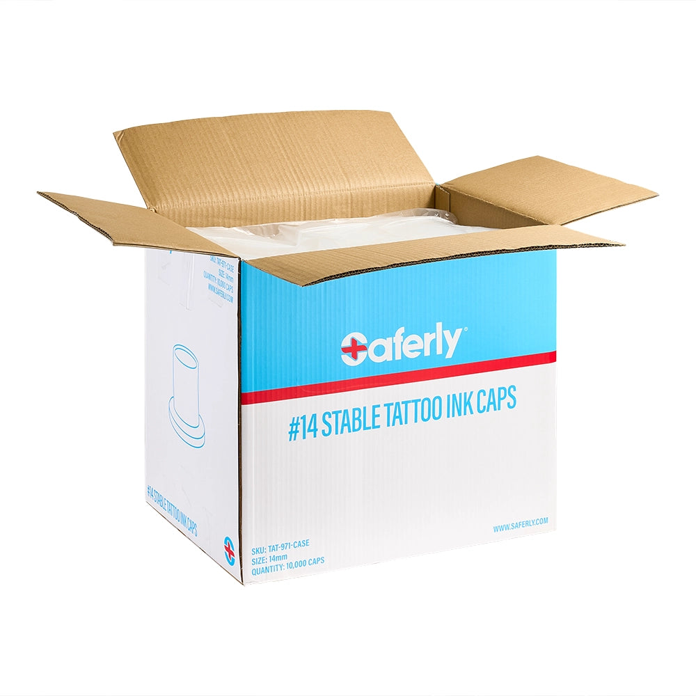Saferly Ink Caps — Pick Size — Price Per Case - Ultimate Tattoo Supply
