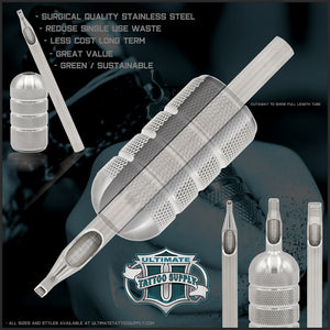 Sure-Shot one Pc Machined Tip/Tube - 13 Mag OPEN - Ultimate Tattoo Supply