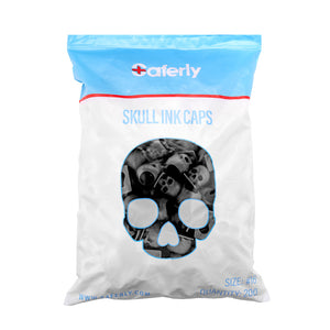 Saferly Skull Silicone Ink Caps —Size #16 (Large) — Bag of 200 — Pick Color - Ultimate Tattoo Supply